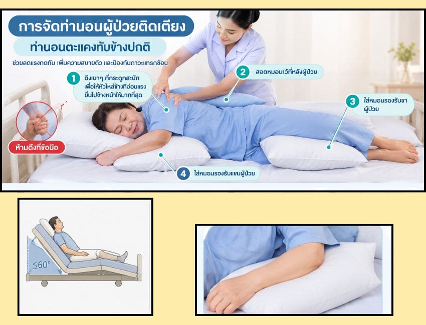 การพลิกตัวผู้ป่วยติดเตียง